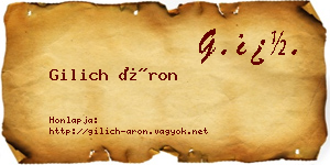 Gilich Áron névjegykártya